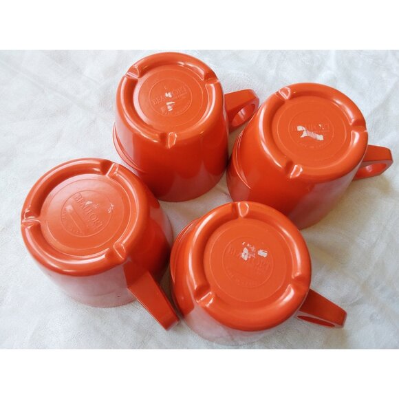 Set of red melamine coffee mugs Beaufort Canada 8 Oz camping picnics outdoors - Picture 4 of 8
